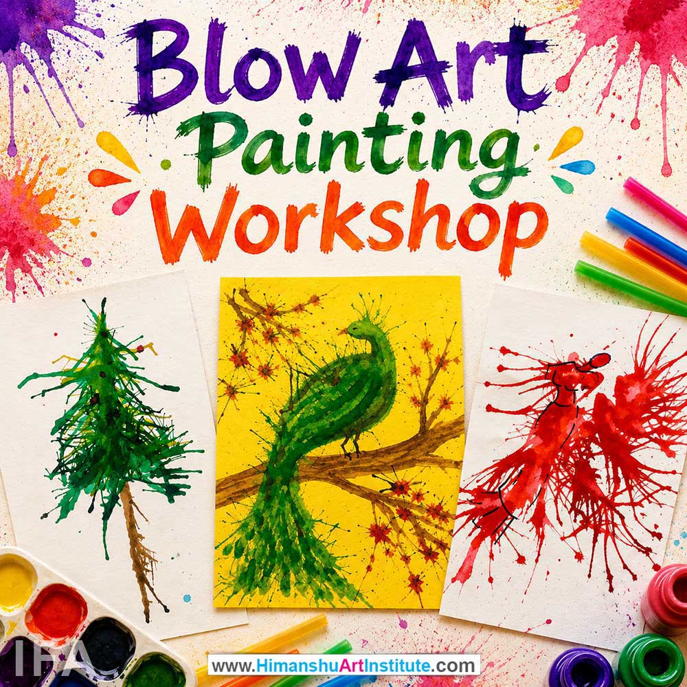Blow Art Painting Workshop for Kids and Children Blow Art Painting Workshop for Kids and Children in Delhi, Online Blow Art Painting Workshp for Kds, Best Art & Craft Workshop for Children near Me