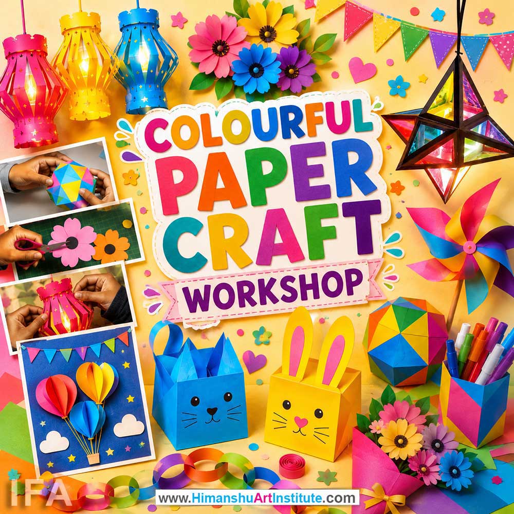 Colourful Paper Craft Workshop for Kids and Children Colourful Paper Craft Workshop for Kids and Children in Delhi, Online Colourful Paper Craft Workshp for Kds, Best Art & Craft Workshop for Children near Me