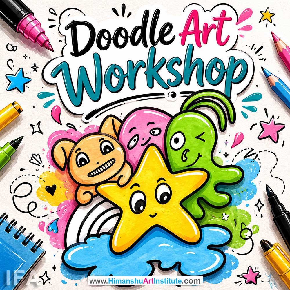Doodle Art Workshop for Kids and Children Doodle Art Workshop for Kids and Children in Delhi, Online Doodle Art Workshp for Kds, Best Art & Craft Workshop for Children near Me