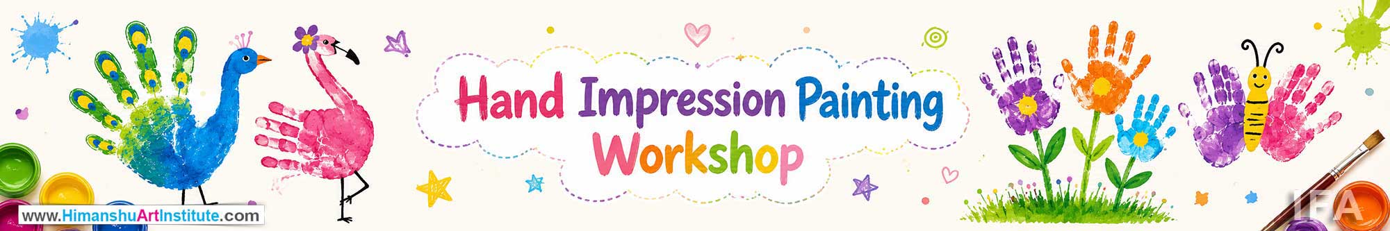 Hand Impression Painting Workshop for Kids and Children in Delhi, Hand Impression Painting Workshop for Kids Near Me, Art & Craft Workshop for Children, Art & Craft Workshop for Kids, Himanshu Art Institute