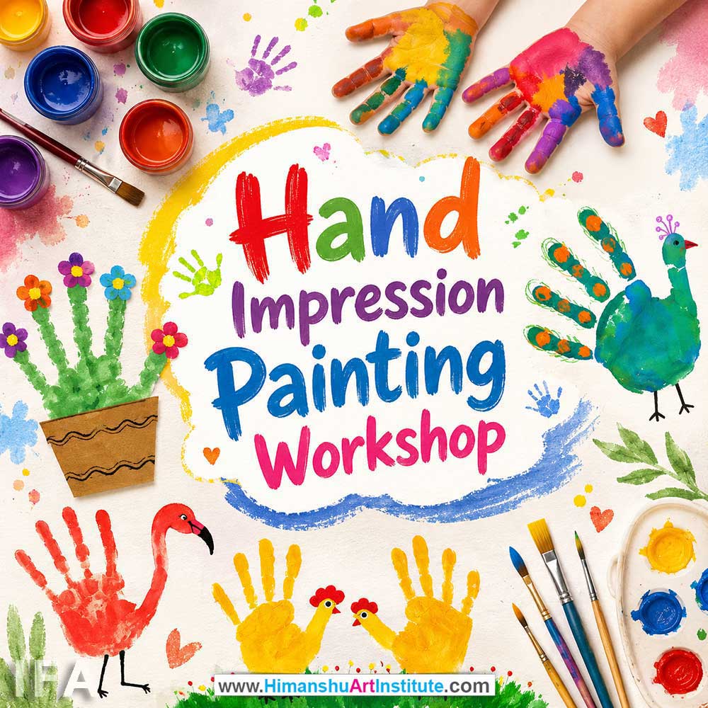 Hand Impression Painting Workshop for Kids and Children Hand Impression Painting Workshop for Kids and Children in Delhi, Online Hand Impression Painting Workshp for Kds, Best Art & Craft Workshop for Children near Me