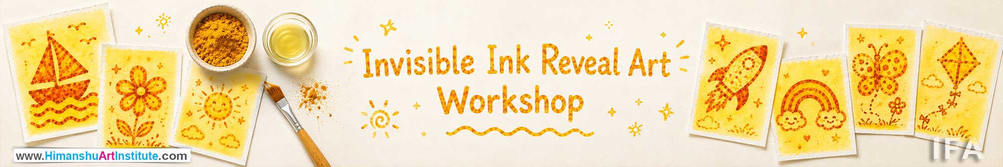 Invisible Ink Reveal Art Workshop for Kids and Children in Delhi, Invisible Ink Reveal Art Workshop for Kids Near Me, Art & Craft Workshop for Children, Art & Craft Workshop for Kids, Himanshu Art Institute