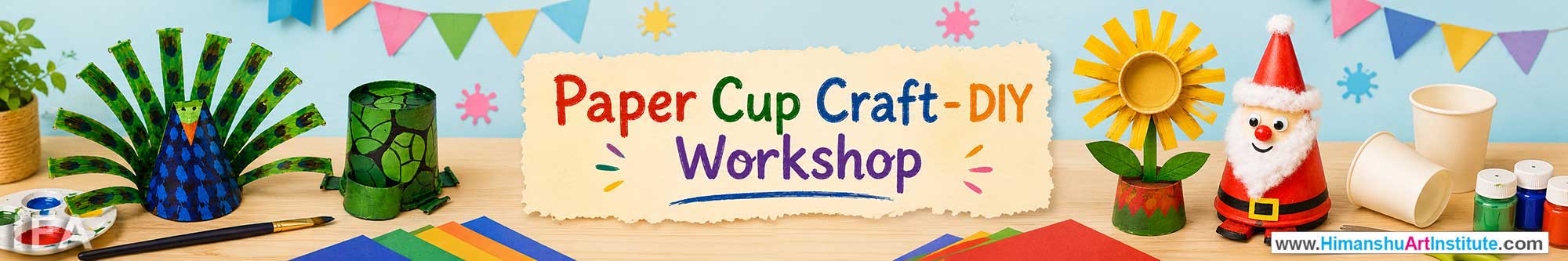 Paper Cup Craft Workshop for Kids and Children in Delhi, Paper Cup Craft Workshop for Kids Near Me, Art & Craft Workshop for Children, Art & Craft Workshop for Kids, Himanshu Art Institute