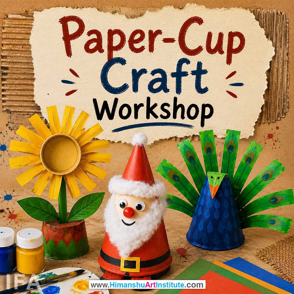 Paper Cup Craft Workshop for Kids and Children Paper Cup Craft Workshop for Kids and Children in Delhi, Online Paper Cup Craft Workshp for Kds, Best Art & Craft Workshop for Children near Me