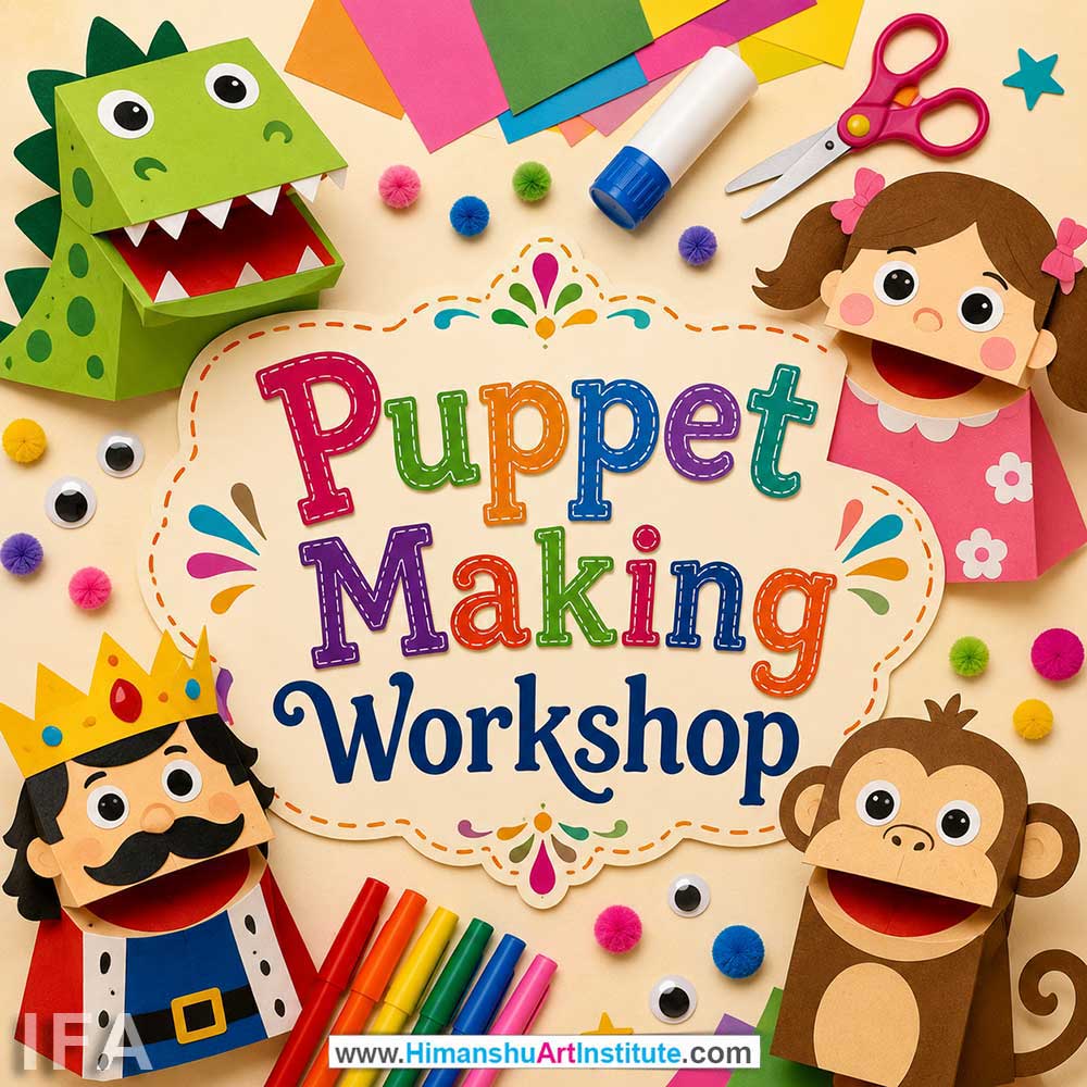 Puppet Making Workshop for Kids and Children Puppet Making Workshop for Kids and Children in Delhi, Online Puppet Making Workshp for Kds, Best Art & Craft Workshop for Children near Me