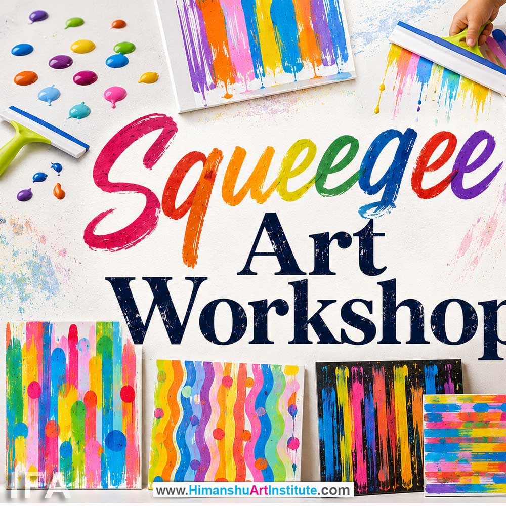 Squeegee Art Workshop for Kids and Children in Delhi, Online Squeegee Art Workshp for Kds, Best Art & Craft Workshop for Children near Me