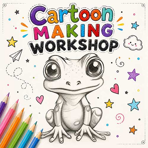 Online Cartoon Making Workshop, Cartoon Making Workshop for Kids, Cartoon Making Workshop Near Me for Children, Art & Craft Workshops for Kids, Art & Craft Activities for Children, Best Cartoon Making Workshop for Kids in Delhi, India, Himanshu Art Institute