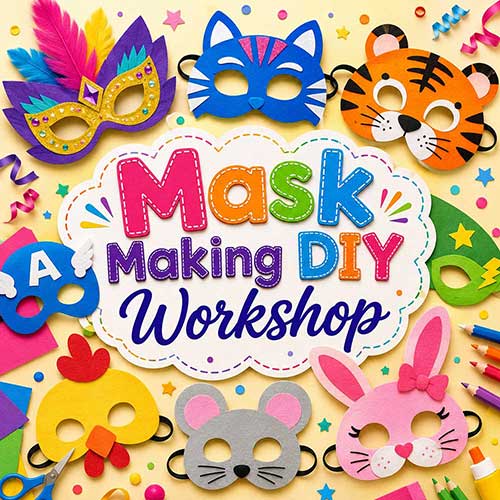 Online Mask Making DIY Workshop, Mask Making DIY Workshop for Kids, Mask Making DIY Workshop Near Me for Children, Art & Craft Workshops for Kids, Art & Craft Activities for Children, Best Mask Making DIY Workshop for Kids in Delhi, India, Himanshu Art Institute