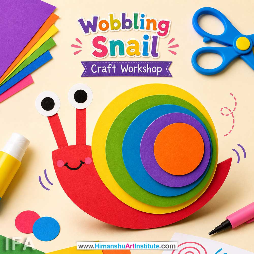 Wobbling Snail Craft Workshop for Kids and Children in Delhi, Online Wobbling Snail Craft Workshp for Kds, Best Art & Craft Workshop for Children near Me