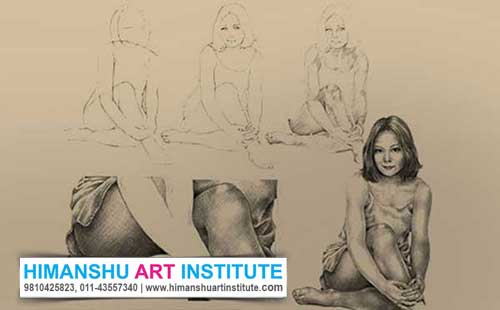 Life Drawing Classes in Delhi, Online Life Drawing Classes, Live Sketching Classes, Certificate Life Drawing Course, Live Portrat Drawing Classes, Live Model Drawing, Live Model Study Classes, Online Best Life Drawing Classes in Delhi, India