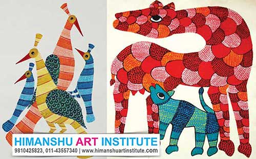 Gond Painting Classes, Batik Art Classes, Gond Art Certificate Course, Indian Traditional Art, Indian Folk Art, Indian Art Courses for Foreigners, Gond Art Classes for Foreigners