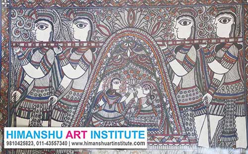 Madhubani Painting Classes, Mithila Painting  Classes, Madhubani Painting Certificate Course, Indian Traditional Art, Indian Folk Art, Indian Art Courses for Foreigners, Madhubani Painting Classes for Foreigners