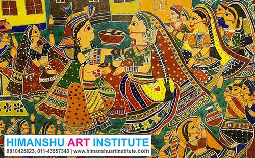 Madhubani Painting Classes, Mithila Painting  Classes, Madhubani Painting Certificate Course, Indian Traditional Art, Indian Folk Art, Indian Art Courses for Foreigners, Madhubani Painting Classes for Foreigners