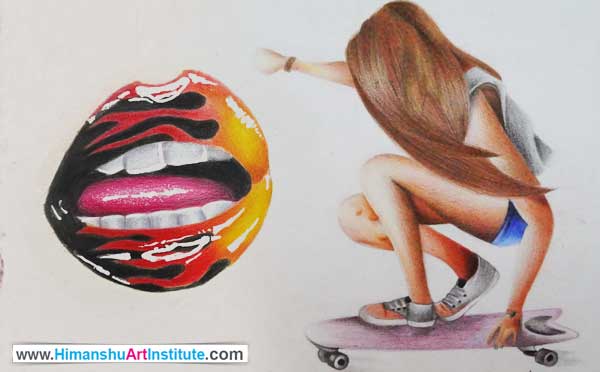 Online Professional Certificate Course in Coloured Pencil Drawing, Colour Pencil Shading Classes, Pencil Color Drawing Classes, Coloured Pencil Drawing Course in Delhi, Online Best Colored Pencil Drawing Classes in Delhi, India